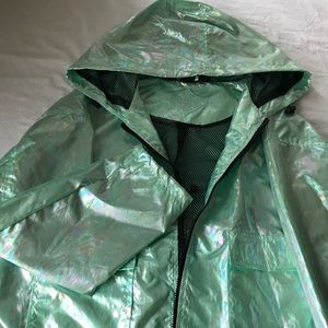 Mermaid Blue Green  Iridescent Windbreaker Jacket